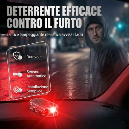 Luce di avvertimento antifurto per auto ad energia solare