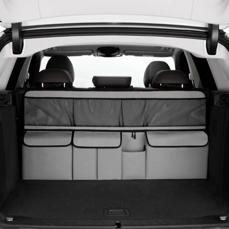 🚗✨ Organizzatore Portabagagli Auto Sospeso – Grande Capacità Multitasche! 🧺 Tessuto Oxford Idrorepellente 💧 Installazione Facile e Veloce ⚡ – 100x45 cm – Nero o Grigio Chiaro 🎨