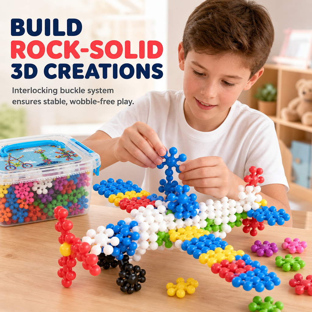 ❄️ OFFERTA A TEMPO LIMITATO 50% DI SCONTO! 🧩 Blocchi Costruttivi 3D a Forma di Fiocco di Neve per Bambini – Struttura Stabile, Senza Sbavature, Colorati ✨