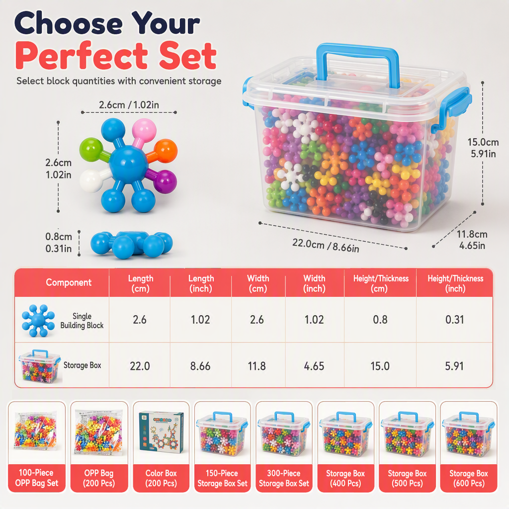 ❄️ OFFERTA A TEMPO LIMITATO 50% DI SCONTO! 🧩 Blocchi Costruttivi 3D a Forma di Fiocco di Neve per Bambini – Struttura Stabile, Senza Sbavature, Colorati ✨