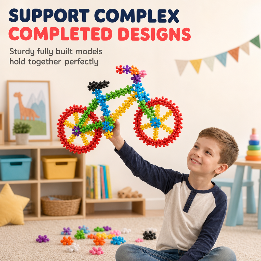 ❄️ OFFERTA A TEMPO LIMITATO 50% DI SCONTO! 🧩 Blocchi Costruttivi 3D a Forma di Fiocco di Neve per Bambini – Struttura Stabile, Senza Sbavature, Colorati ✨