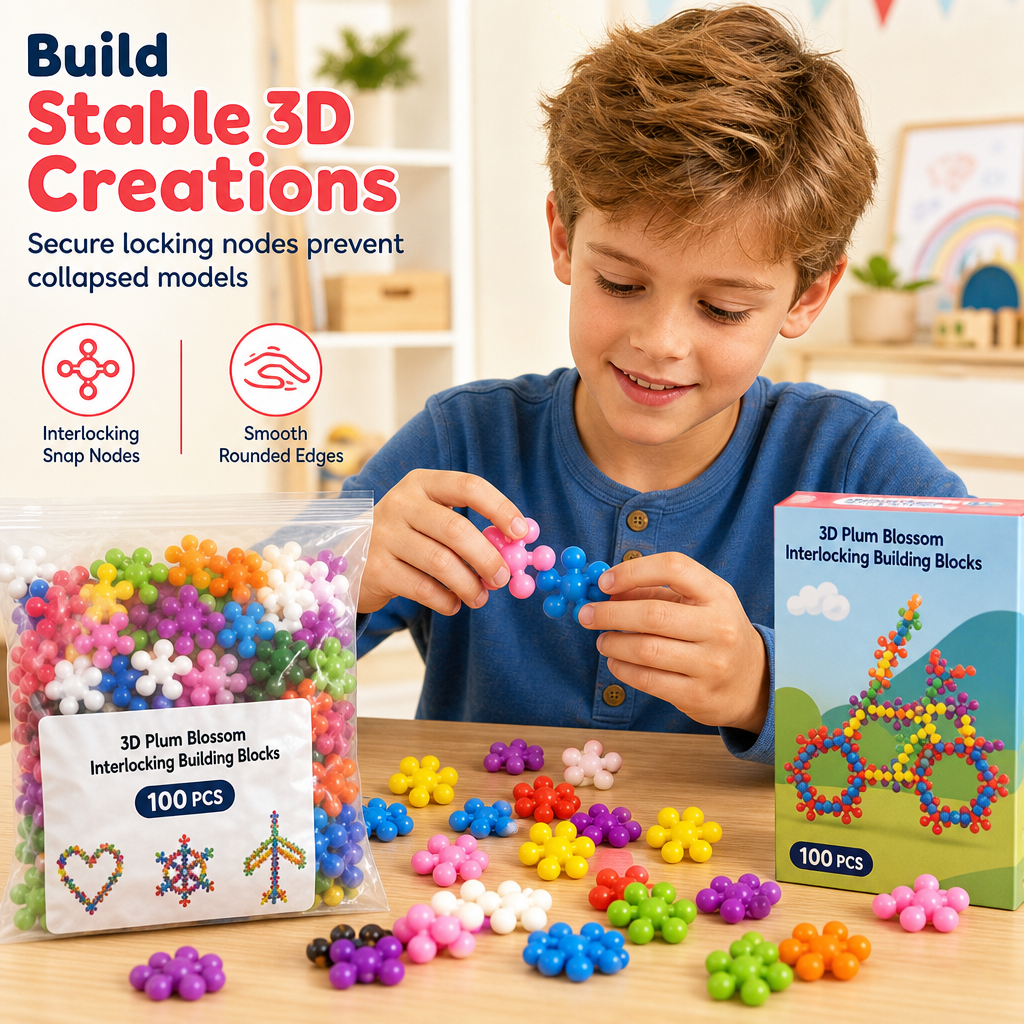 ❄️ OFFERTA A TEMPO LIMITATO 50% DI SCONTO! 🧩 Blocchi Costruttivi 3D a Forma di Fiocco di Neve per Bambini – Struttura Stabile, Senza Sbavature, Colorati ✨