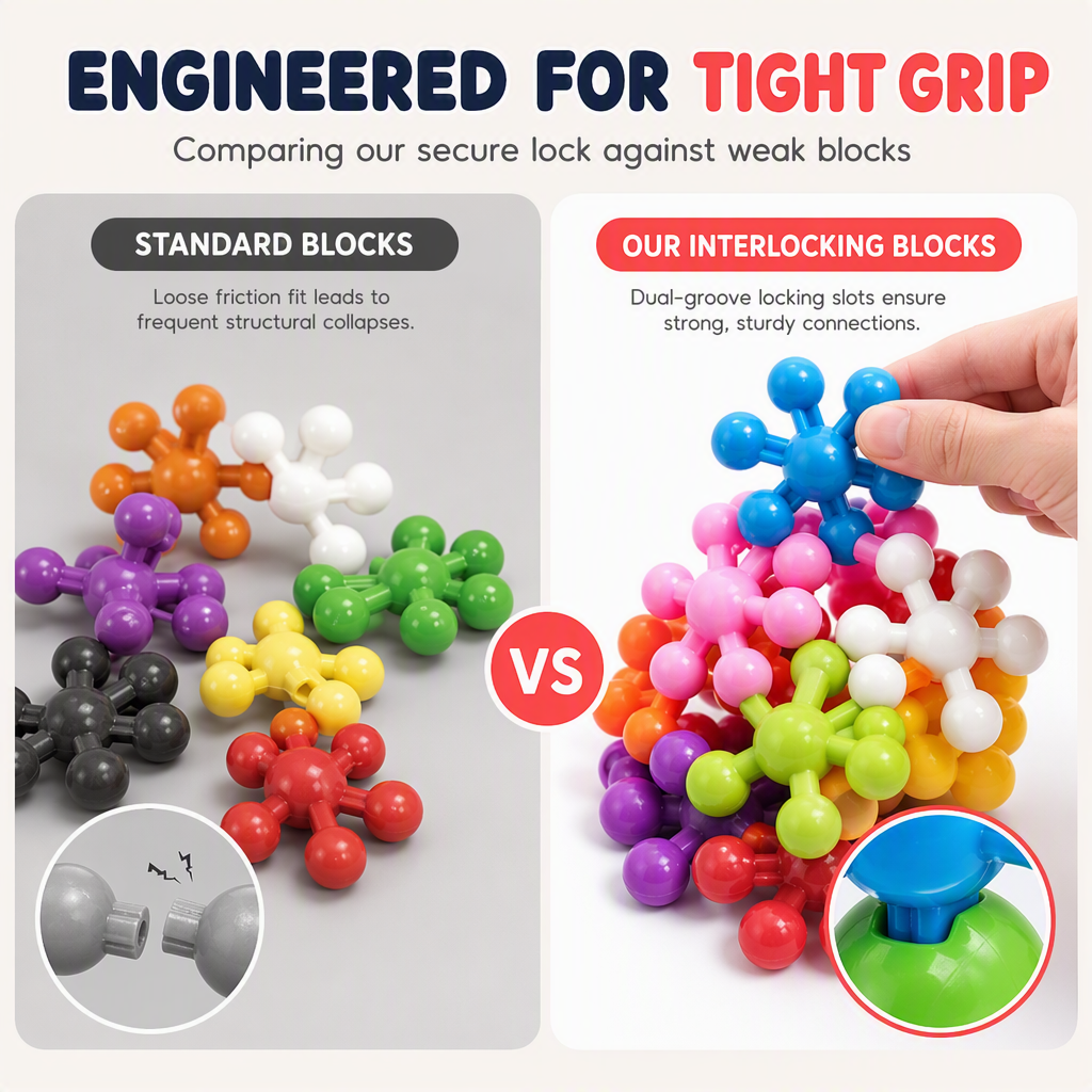 ❄️ OFFERTA A TEMPO LIMITATO 50% DI SCONTO! 🧩 Blocchi Costruttivi 3D a Forma di Fiocco di Neve per Bambini – Struttura Stabile, Senza Sbavature, Colorati ✨