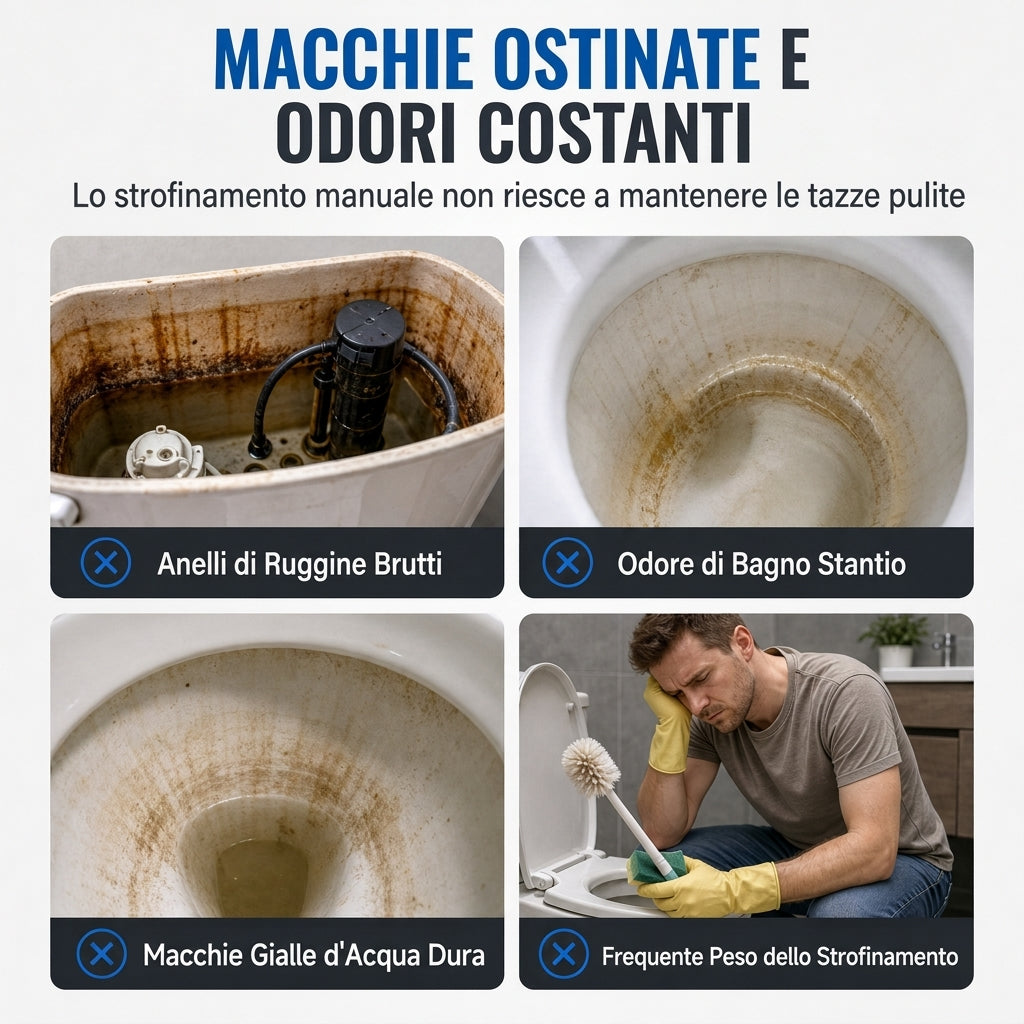 Confezione da 20 compresse effervescenti bianche rotonde per deodorare e profumare il vaso del water