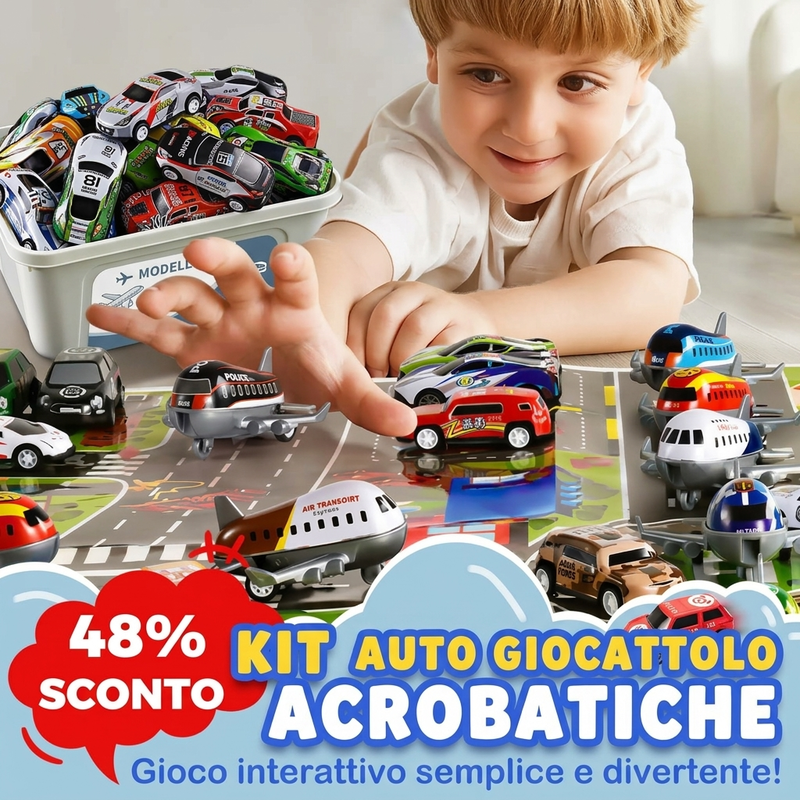 Regalo di Natale - Kit di Macchinine Giocattolo per Acrobazie