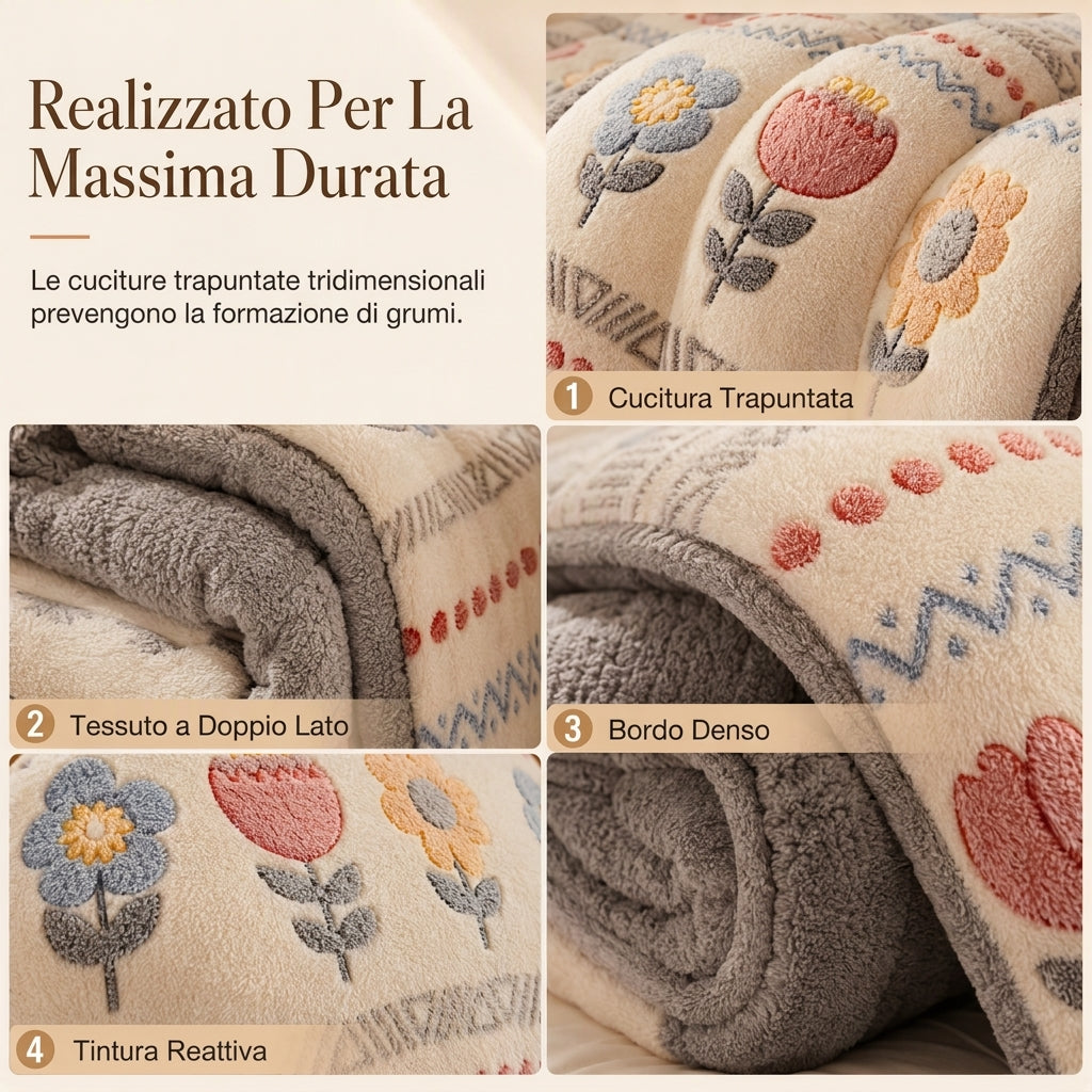 Piumino invernale ispessito in pile di agnello doppio lato e velluto latte, trapunta calda per letto adatta per autunno e inverno