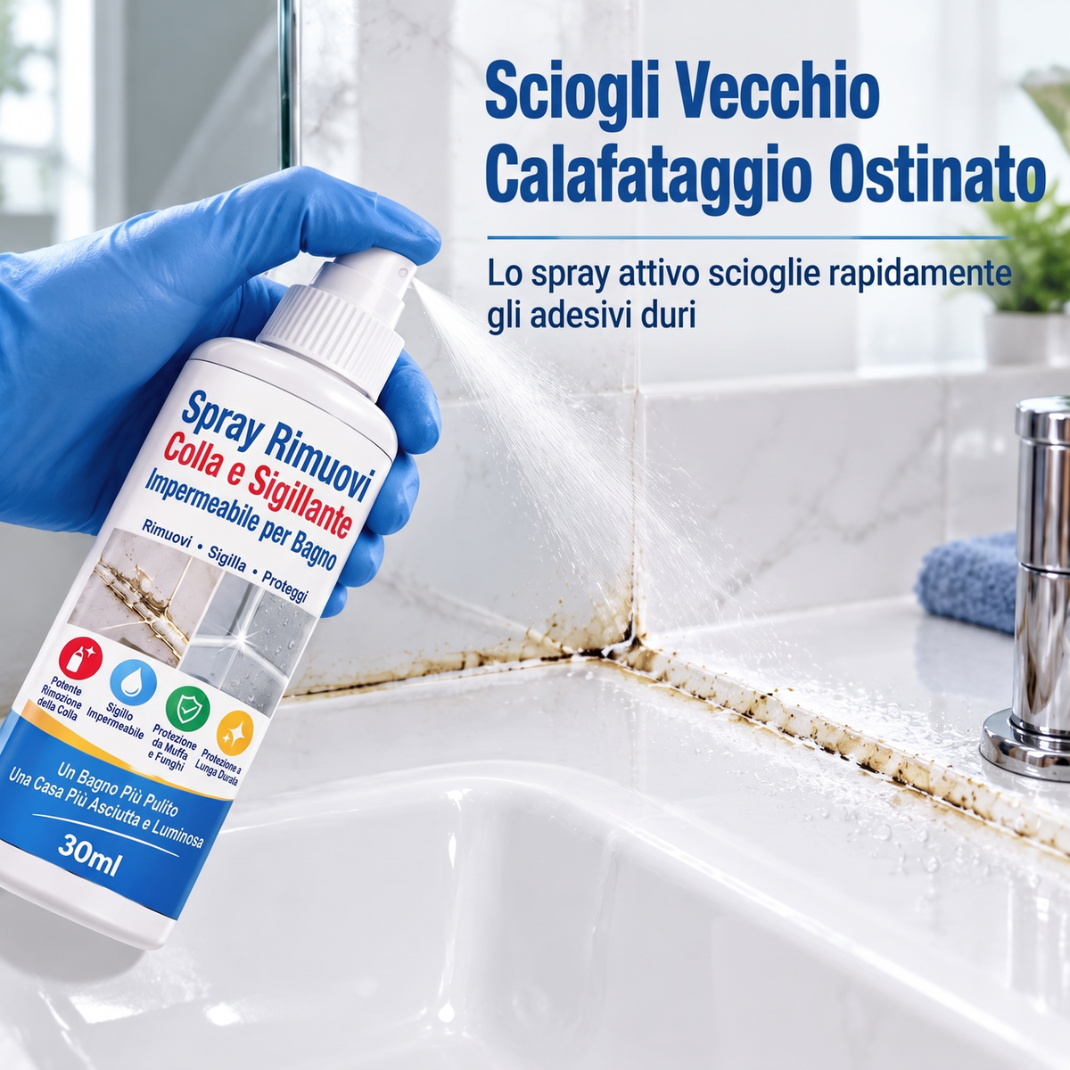Set di solvente per colla da bagno e sigillante impermeabile