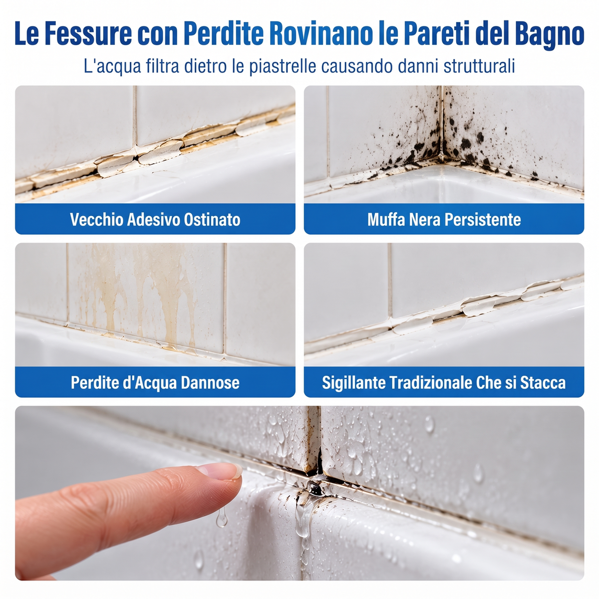 Set di solvente per colla da bagno e sigillante impermeabile