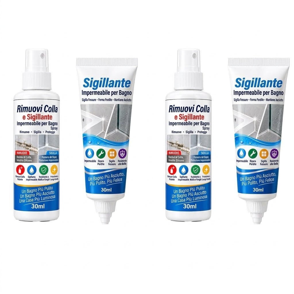 Set di solvente per colla da bagno e sigillante impermeabile