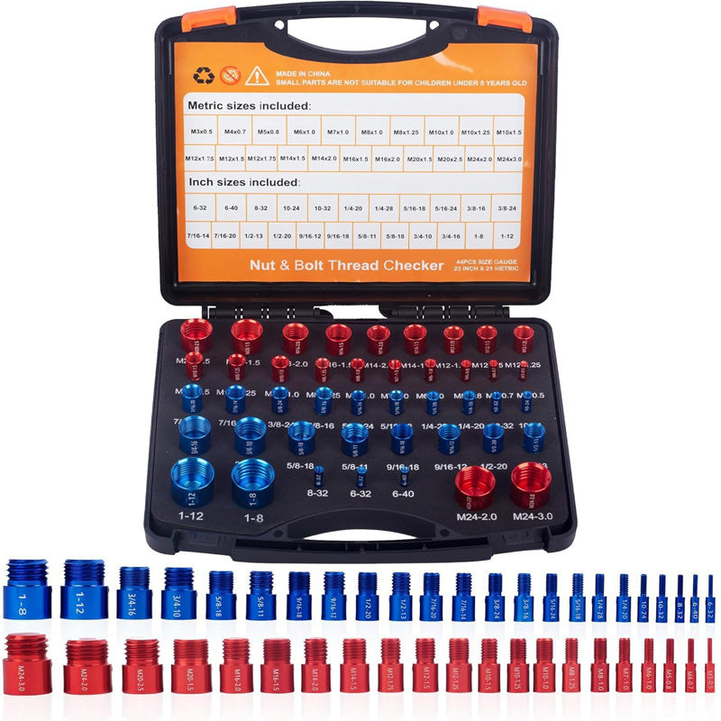 🎉🔧 50% di sconto! Kit di verifica del passo filettatura 2-in-1 – Per dadi, bulloni e fori filettati, metrico e imperiale