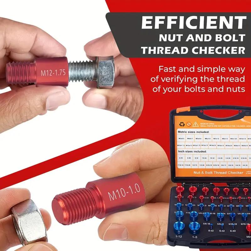 🎉🔧 50% di sconto! Kit di verifica del passo filettatura 2-in-1 – Per dadi, bulloni e fori filettati, metrico e imperiale
