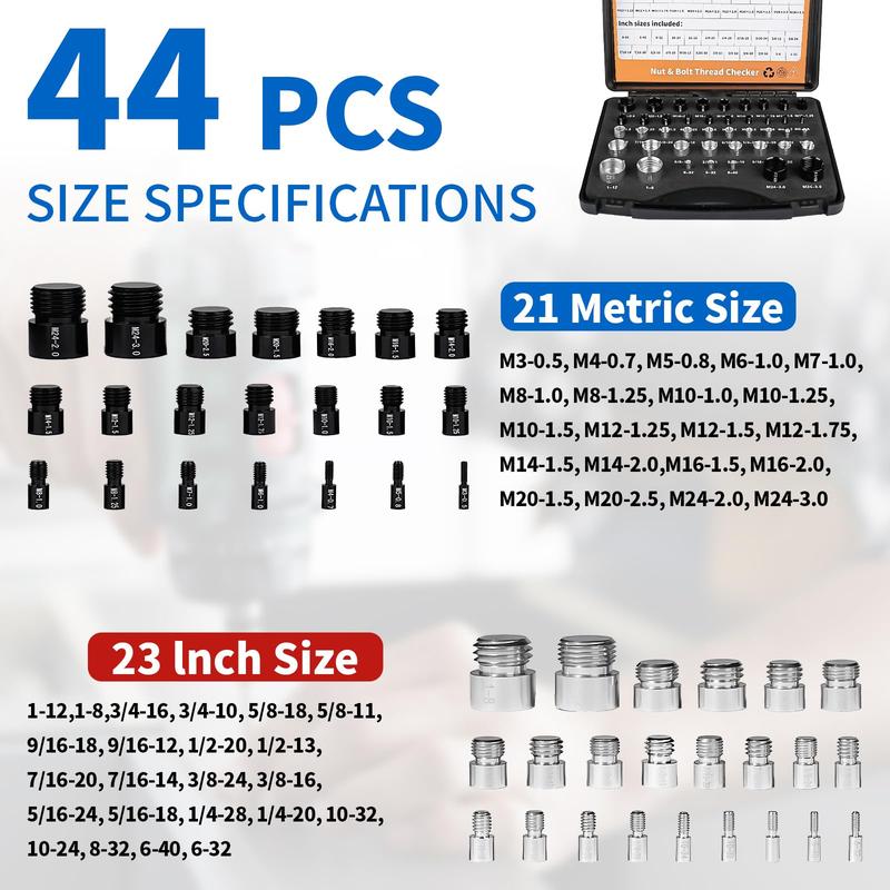 🎉🔧 50% di sconto! Kit di verifica del passo filettatura 2-in-1 – Per dadi, bulloni e fori filettati, metrico e imperiale