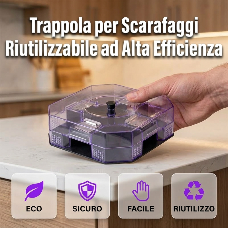 Trappola per scarafaggi efficace e riutilizzabile