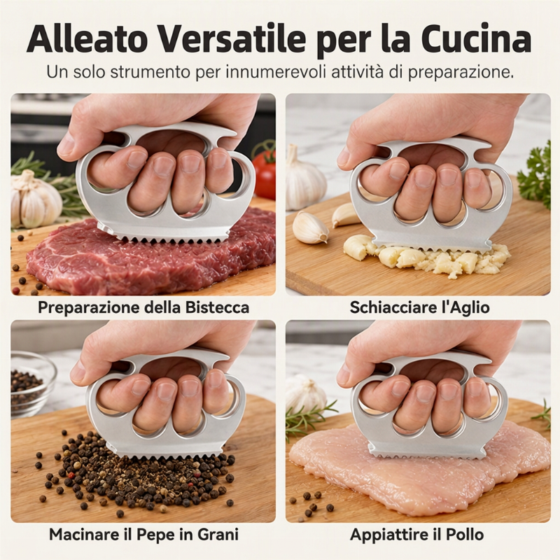 Amorbidizzatore di carne in alluminio per una preparazione veloce dei pasti