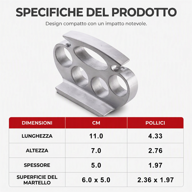 Amorbidizzatore di carne in alluminio per una preparazione veloce dei pasti