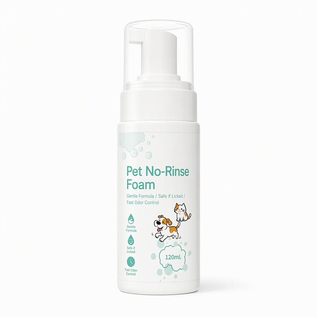 Mousse detergente senza risciacquo per cani e gatti