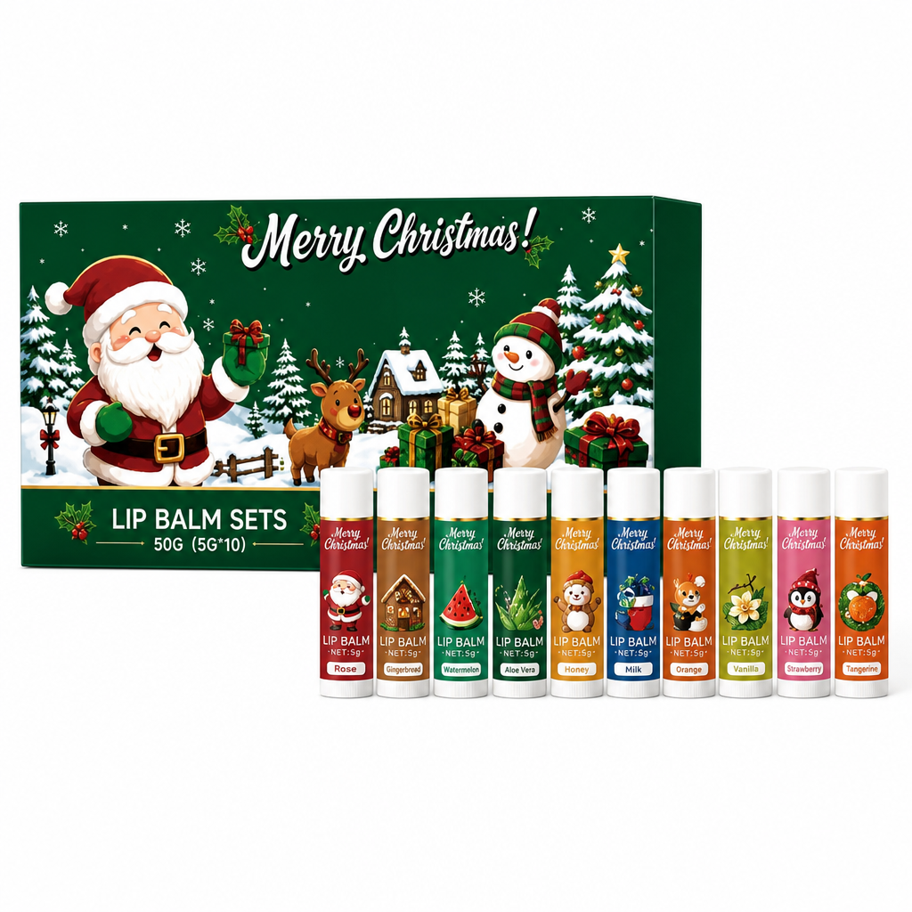 🎄 Risparmia il 50%! 💋 Set di Balsamo per Labbra di Natale – Idratante e pronto da regalare per le feste ✨