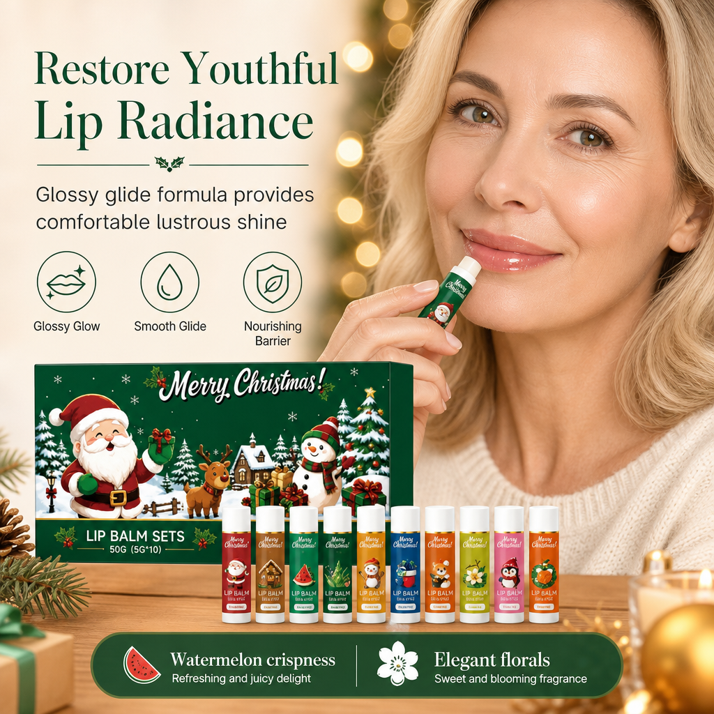 🎄 Risparmia il 50%! 💋 Set di Balsamo per Labbra di Natale – Idratante e pronto da regalare per le feste ✨