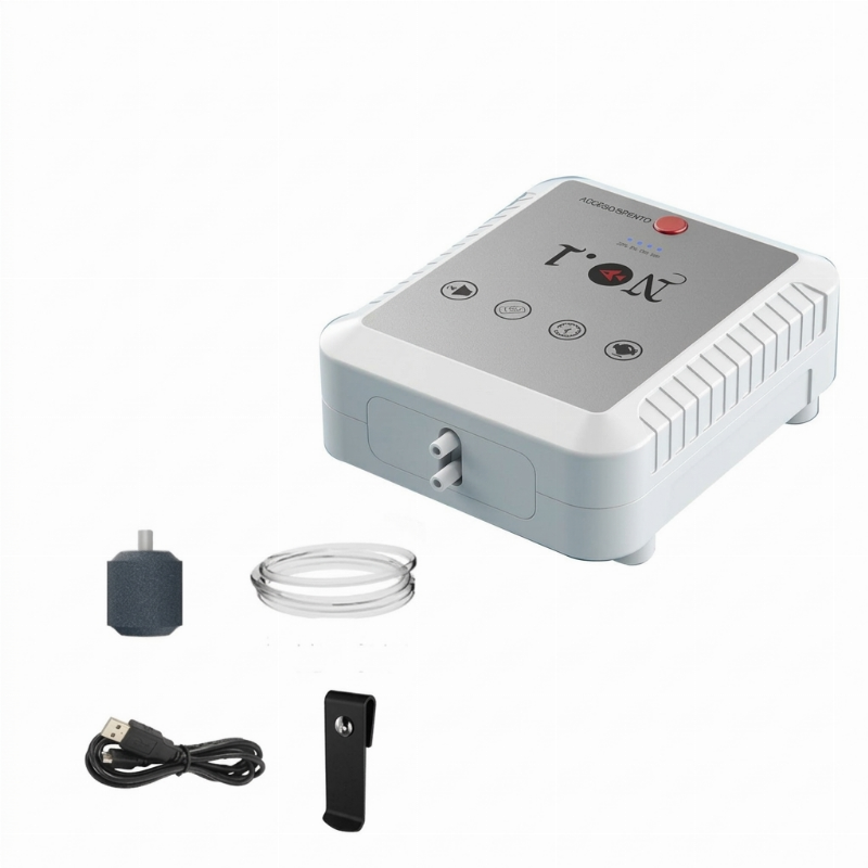 🐠 Aeratore per Acquario Silenzioso🔋Pompa Ossigeno Batteria, Ugelli 1/2/4 Fori, Compatto