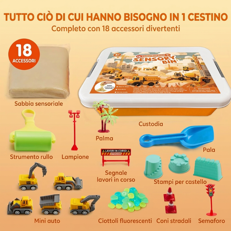 Set Gioco Sabbiera Sensoriale per Bambini