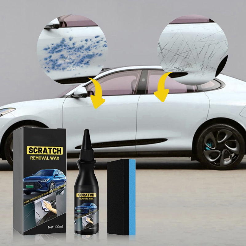 🚗 -50% Rimuovi Graffi Auto con Spugna Inclusa ✨ Ripristina Lucentezza Vernice Auto, Elimina Graffi Superficiali, Applicazione Semplice per Tutti i Colori di Carrozzeria