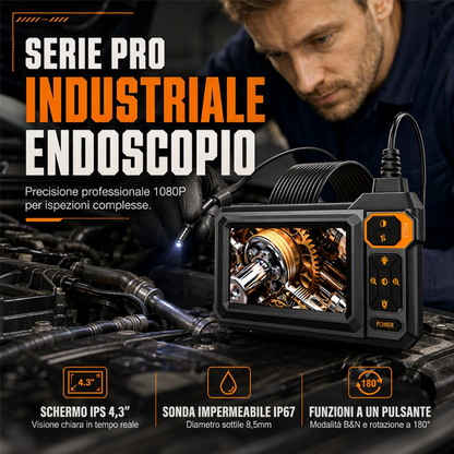 🔍 SCONTO DEL 50% A TEMPO LIMITATO! ⚡Endoscopio ispettivo HD – Schermo IPS, Sonda impermeabile IP67 ✨