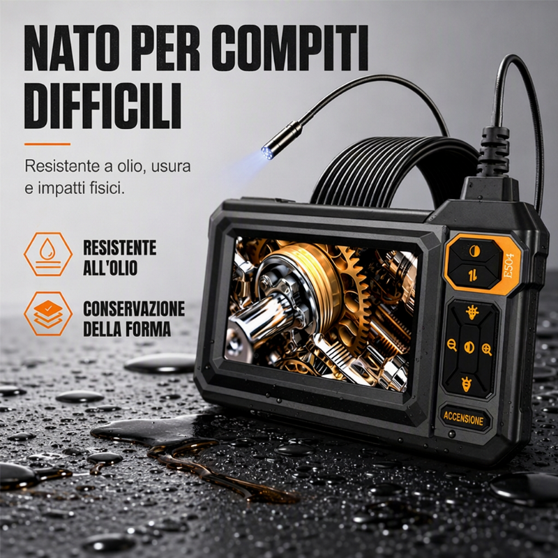 🔍 SCONTO DEL 50% A TEMPO LIMITATO! ⚡Endoscopio ispettivo HD – Schermo IPS, Sonda impermeabile IP67 ✨