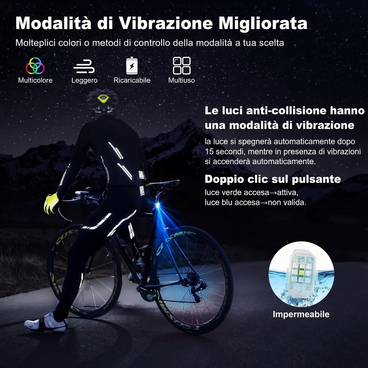 🚁 Luce stroboscopica con 8 colori – wireless, compatta e potente. Ricarica USB, spina impermeabile, telecomando – ideale per auto RC, barche, biciclette e attività all'aperto! ✨🔋