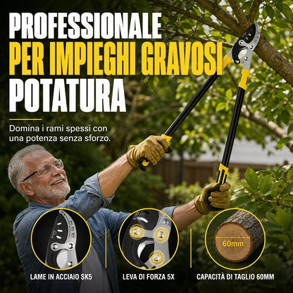 ✂️🌳Forbici da Potatura per Giardino Resistenti con Azione Composta | Mechanismo a Leva Risparmio Fatica per Rami Spessi di Alberi da Frutta🔪