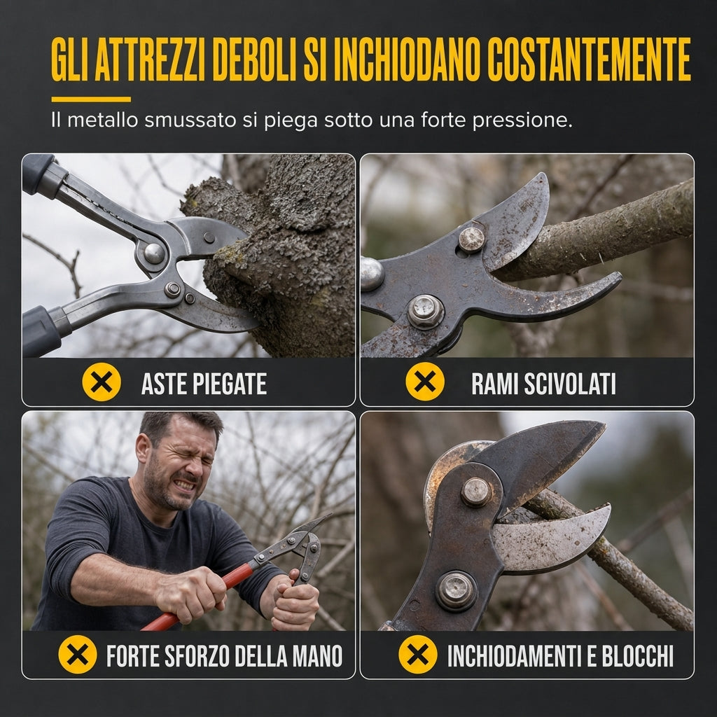 ✂️🌳Forbici da Potatura per Giardino Resistenti con Azione Composta | Mechanismo a Leva Risparmio Fatica per Rami Spessi di Alberi da Frutta🔪