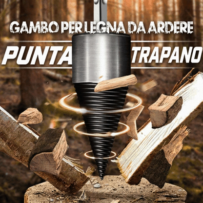 🪓 SUBITO -50%! 🔩 Divisore di legno per trapano elettrico – In acciaio ad alto tenore di carbonio, portatile e a spaccatura rapida – Trasforma il tuo trapano in uno spaccalegna 🌲