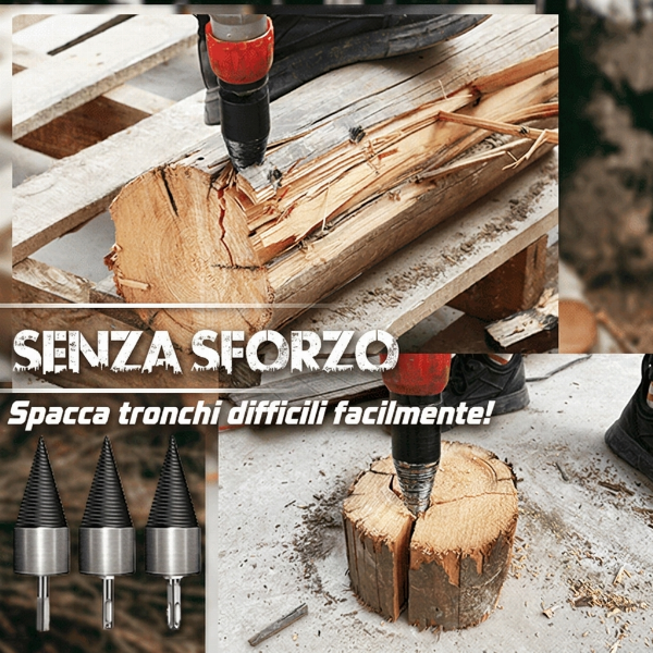🪓 SUBITO -50%! 🔩 Divisore di legno per trapano elettrico – In acciaio ad alto tenore di carbonio, portatile e a spaccatura rapida – Trasforma il tuo trapano in uno spaccalegna 🌲