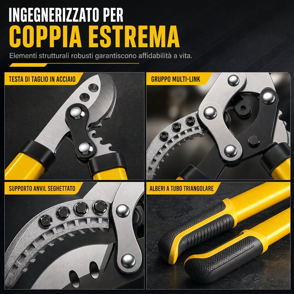 ✂️🌳Forbici da Potatura per Giardino Resistenti con Azione Composta | Mechanismo a Leva Risparmio Fatica per Rami Spessi di Alberi da Frutta🔪