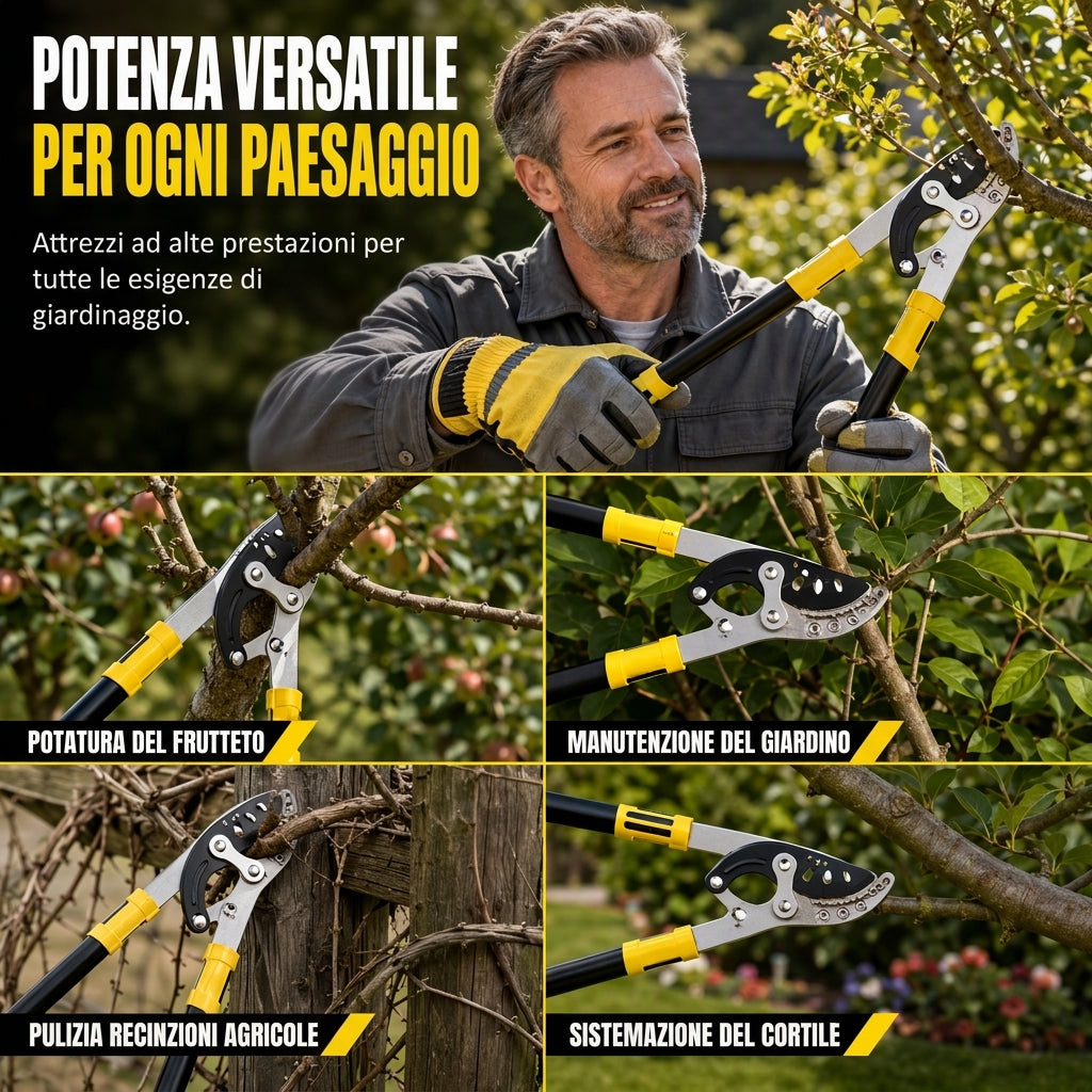 ✂️🌳Forbici da Potatura per Giardino Resistenti con Azione Composta | Mechanismo a Leva Risparmio Fatica per Rami Spessi di Alberi da Frutta🔪