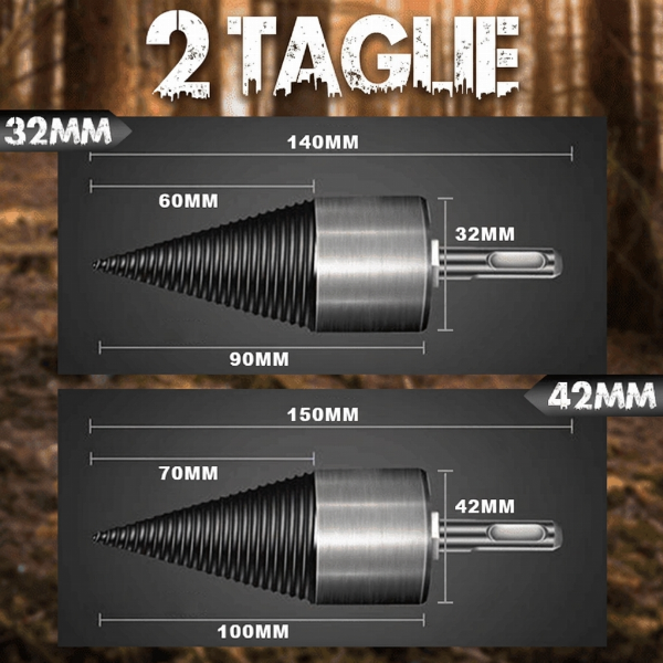 🪓 SUBITO -50%! 🔩 Divisore di legno per trapano elettrico – In acciaio ad alto tenore di carbonio, portatile e a spaccatura rapida – Trasforma il tuo trapano in uno spaccalegna 🌲