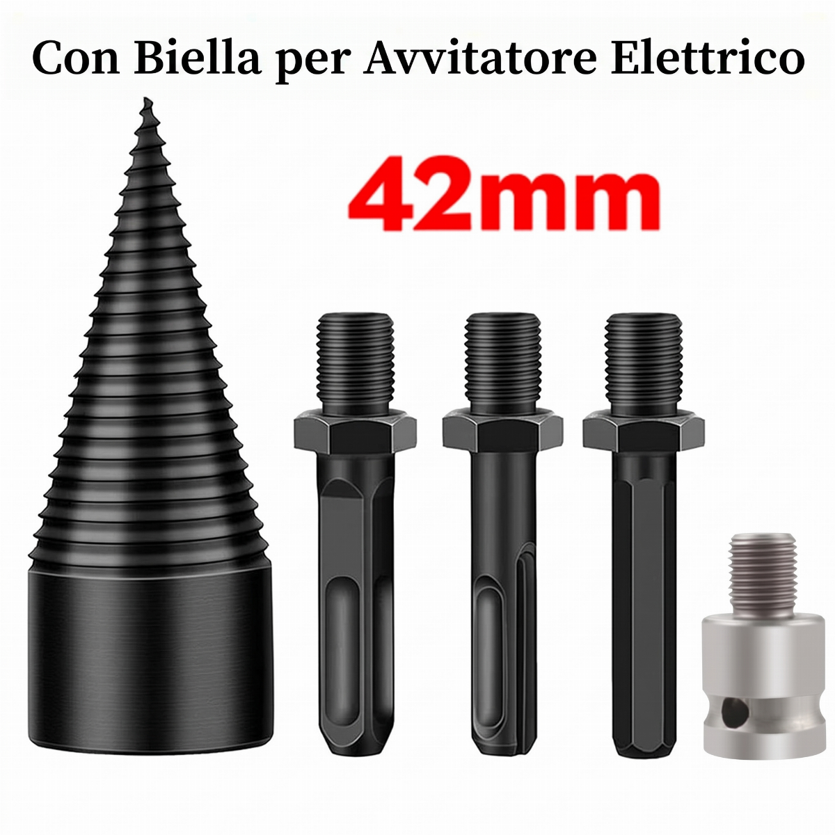 🪓 SUBITO -50%! 🔩 Divisore di legno per trapano elettrico – In acciaio ad alto tenore di carbonio, portatile e a spaccatura rapida – Trasforma il tuo trapano in uno spaccalegna 🌲