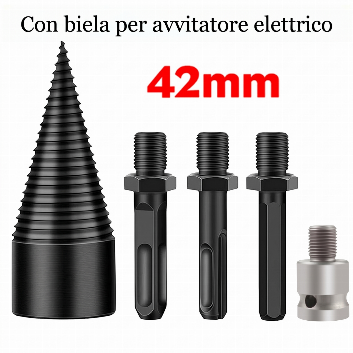 🪓 SUBITO -50%! 🔩 Divisore di legno per trapano elettrico – In acciaio ad alto tenore di carbonio, portatile e a spaccatura rapida – Trasforma il tuo trapano in uno spaccalegna 🌲