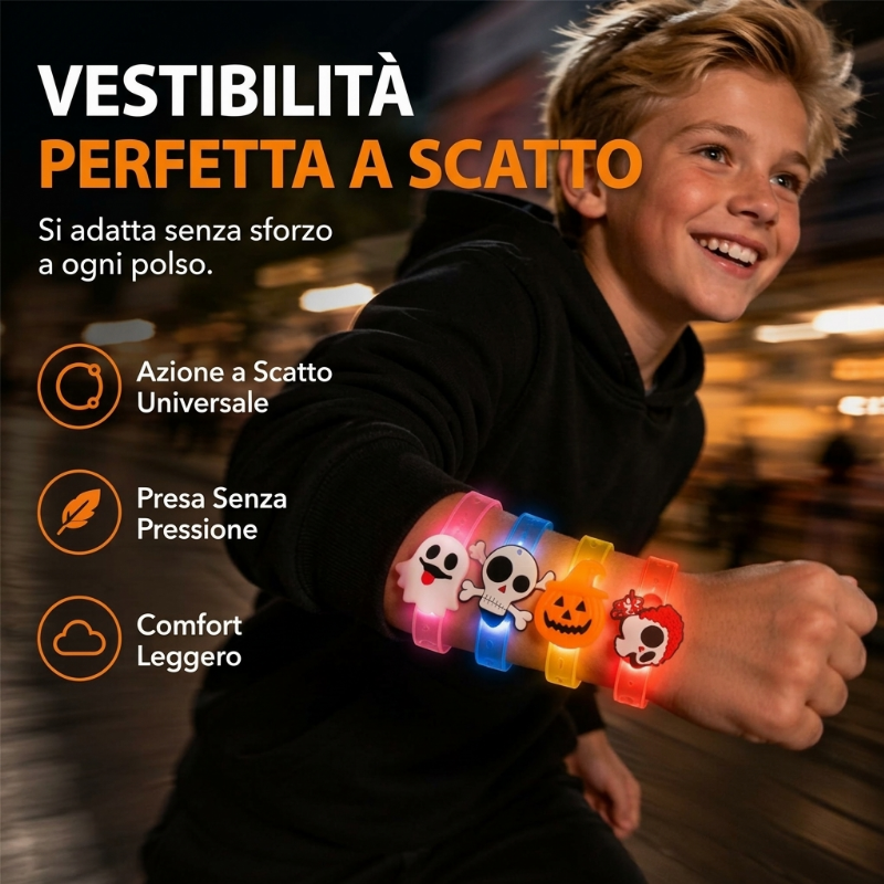 Braccialetto luminoso LED di Halloween per bambini