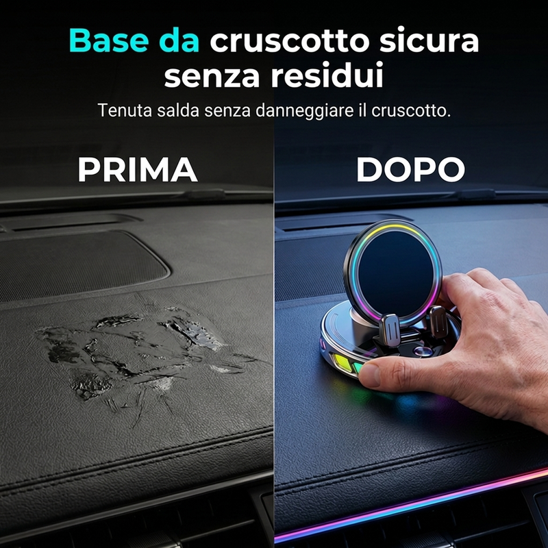 Supporto RGB per telefono da auto con ricarica wireless