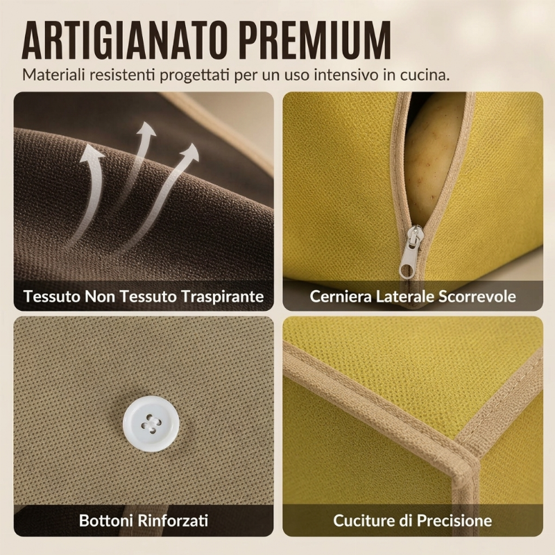 🥔✨ Borsa Porta Patate in Tessuto Non Tessuto di Grande Capacità – Ideale per Conservare Patate, Cipolle e Verdure