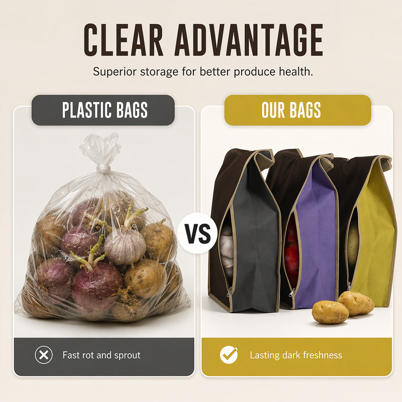 🥔✨ Borsa Porta Patate in Tessuto Non Tessuto di Grande Capacità – Ideale per Conservare Patate, Cipolle e Verdure