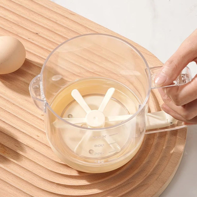 Tazza multifunzionale per mescolare le uova con pressa manuale e scala di misurazione