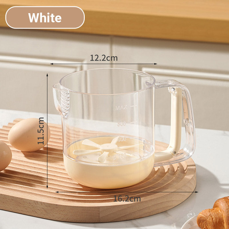 Tazza multifunzionale per mescolare le uova con pressa manuale e scala di misurazione