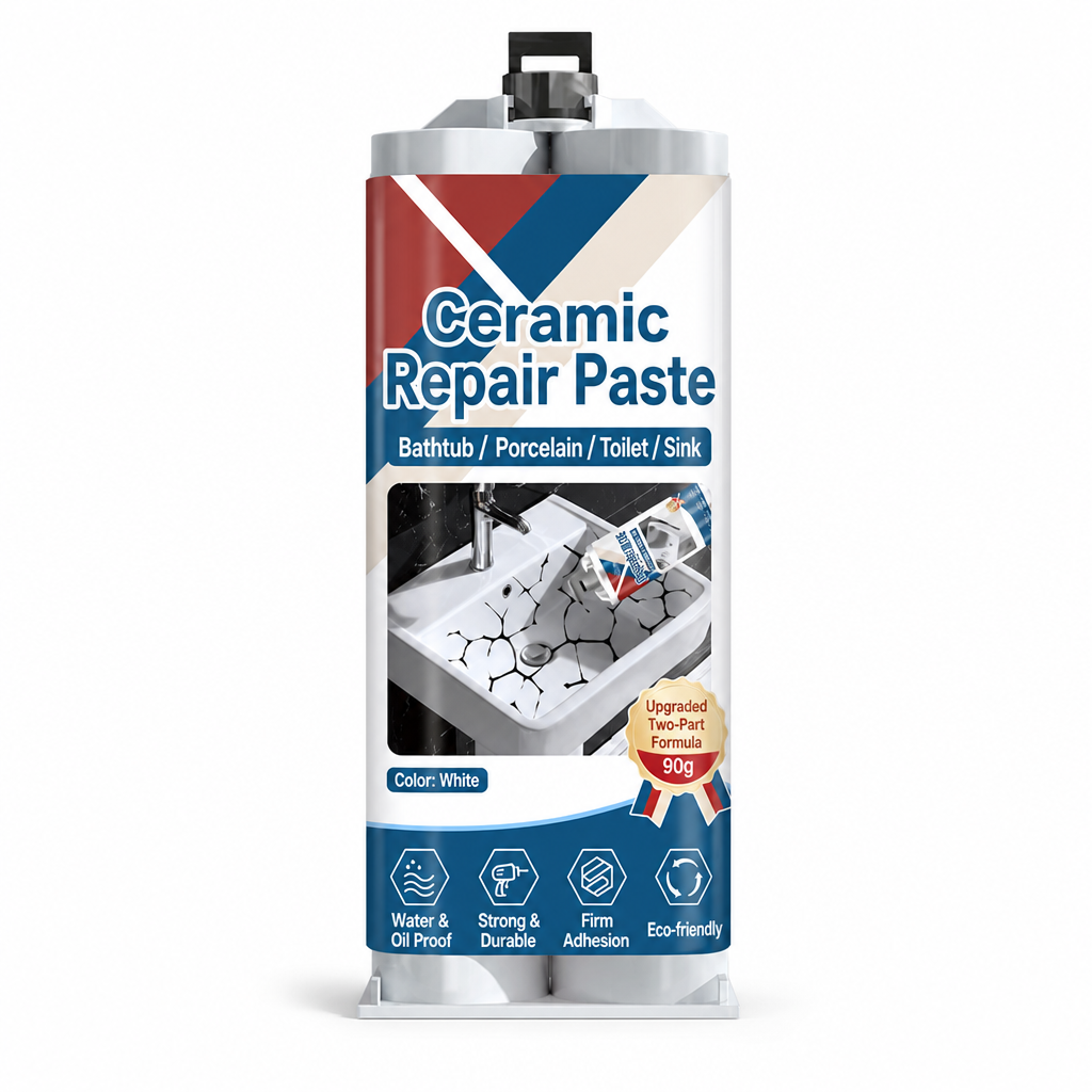 🛁🧱 Pasta riparatrice per piastrelle in ceramica – Asciugatura rapida, stucco per crepe e scheggiature – Resina epossidica impermeabile per lavandini, piastrelle e marmo 🛠️