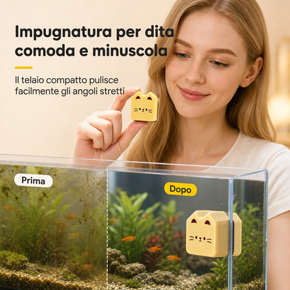 Pulitore Magnetico Doppio per Vetri di Acquario
