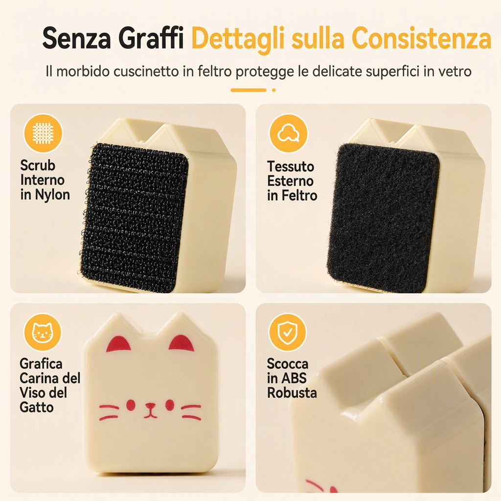 Pulitore Magnetico Doppio per Vetri di Acquario