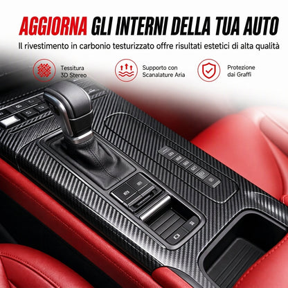 🚗 Film decorativo per interni auto in fibra di carbonio 3D/6D – Wrap auto autoadesivo