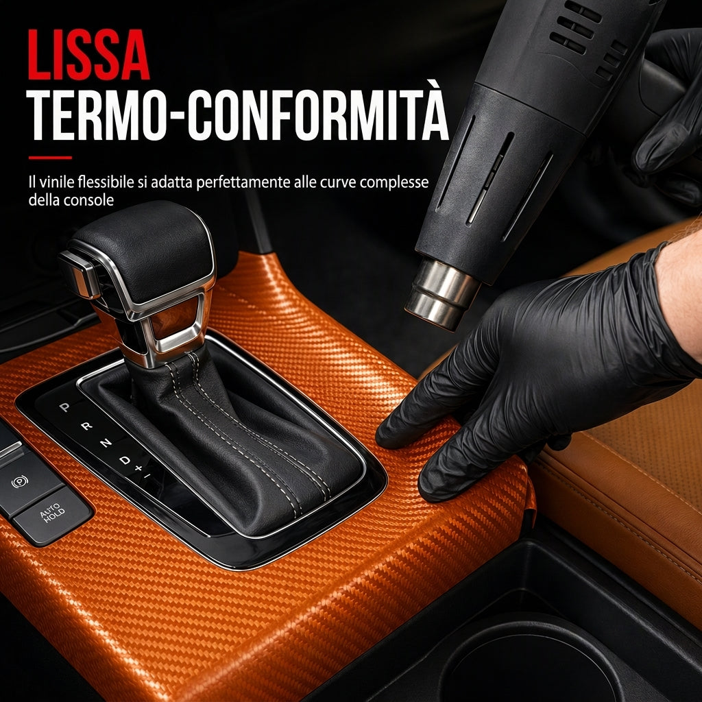 🚗 Film decorativo per interni auto in fibra di carbonio 3D/6D – Wrap auto autoadesivo