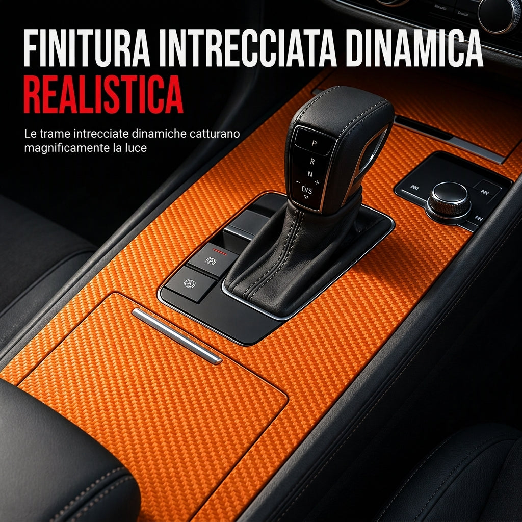 🚗 Film decorativo per interni auto in fibra di carbonio 3D/6D – Wrap auto autoadesivo