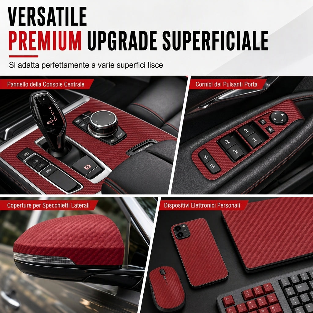 🚗 Film decorativo per interni auto in fibra di carbonio 3D/6D – Wrap auto autoadesivo